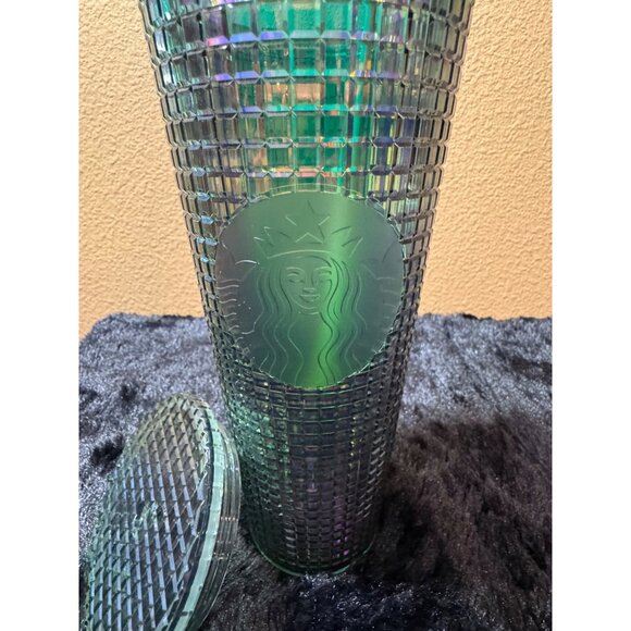 Starbucks Green Studded Cold Cup Tumbler 24 Oz With Lid & Straw Limited Edition - Picture 3 of 7